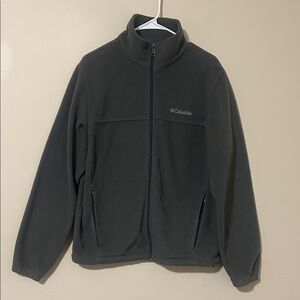 Columbia adjustable hem dark gray fleece zip up jacket size medium